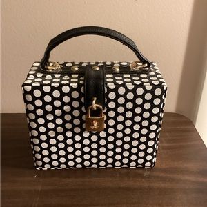 Black and white polka dot purse